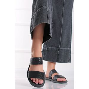 Černé gumové pantofle Buriti Icone