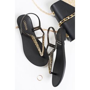 Černé gumové sandály Cacau Elegante