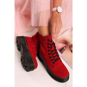 Červené kotníkové boty Wendy