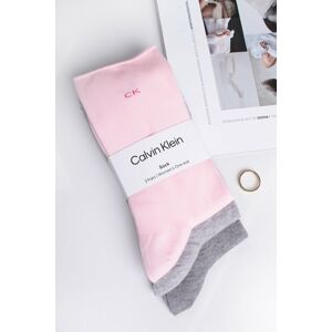 Šedě -růžové vysoké ponožky Emma - trojbalení
