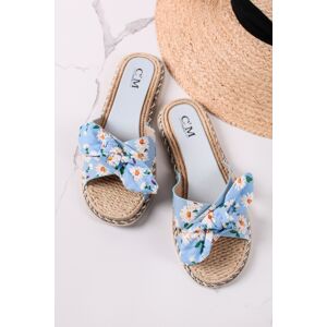 Modré květované pantofle Linda