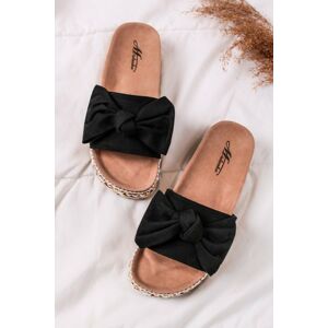 Černé pantofle s mašlí Jenny