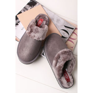 Šedo-stříbrné pantofle 5-27100
