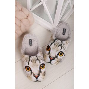 Béžovo-šedé pantofle Cat