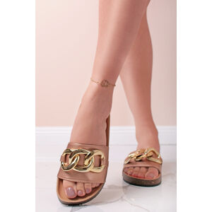 Růžovozlatá pantofle Gaudie