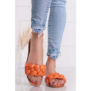 Oranžové nízké proplétané pantofle Amira