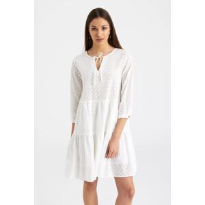 Bílé vyšívané bavlněné šaty 534