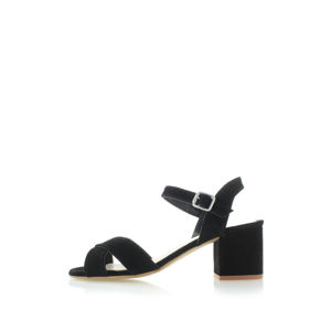 Černé kožené sandály 66345
