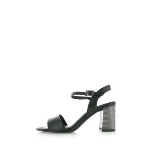 Černé kožené sandály 1-28359