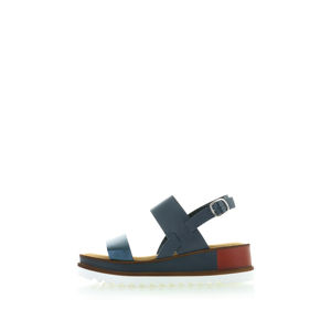 Tmavě modré kožené platformové sandály 1-28226