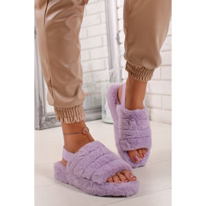 Světle fialové plyšové sandály Cindy