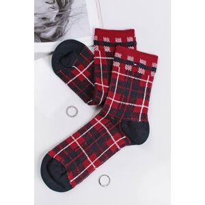 Modro-červené kárované kotníkové ponožky Disruptive Check