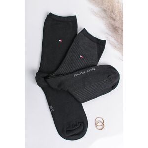 Černé vysoké ponožky Tencel Rib - dvojbalení