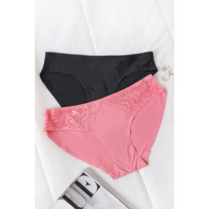 Dvoubalení kalhotek Back To The Fused Bikinis - růžová + černá