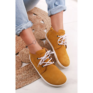 Žluto-bílé kožené barefoot boty Icon