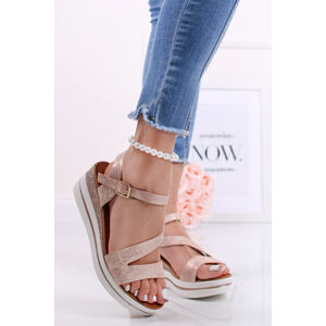 Růžovozlaté platformové sandály Armine