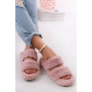 Světle růžové plyšové sandály Memphis