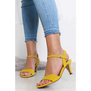 Žluté kožené sandály 1-28361