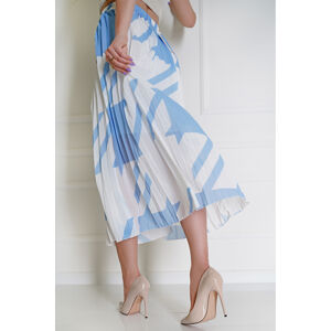 Modro-smetanová vzorovaná maxi sukně Claire