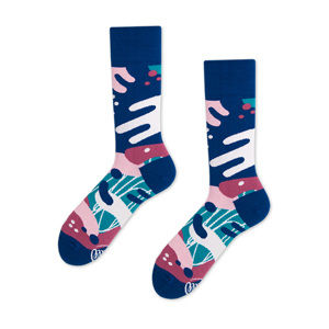 Modro-růžové ponožky Scribbles