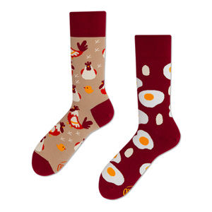Béžovo-hnědé ponožky Egg and Chicken