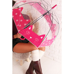 Fuchsiovo-transparentní deštník Kitty