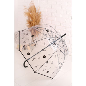 Černo-transparentní deštník Bonjour