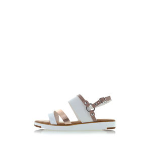 Bílo-růžové kožené sandály 1-28124