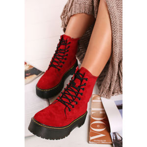 Červené kotníkové boty Nataly