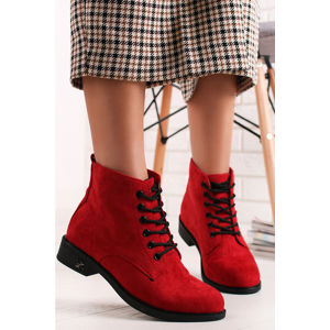 Červené kotníkové boty Cherie
