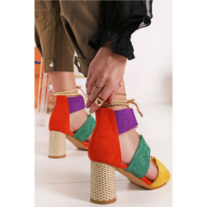 Zeleno-oranžové sandály Amanda