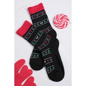 Černé vzorované froté ponožky Vánožky