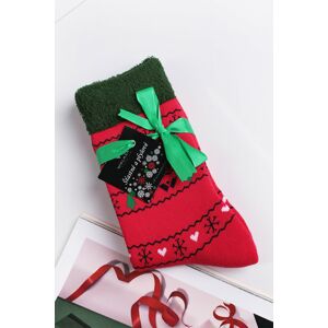 Červené vzorované froté ponožky Vánožky