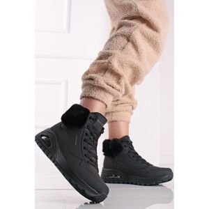 Černé šněrovací kotníkové boty Uno Rugged - Fall Air