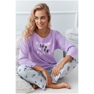 Šedo-fialový vzorovaný pyžamový set Ida