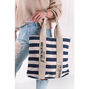 Modro-béžová pásikavá kabelka Irisa Shopper