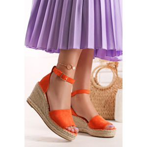 Oranžové platformové semišové sandály Cybele