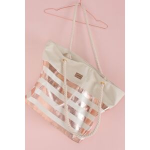 Růžovozlatá-béžová plážová taška Erin