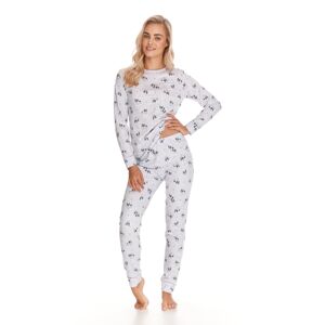 Světle šedý vzorovaný bavlněný pyžamový set Serena