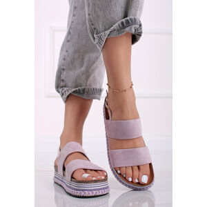 Fialové platformové semišové sandály Jennie