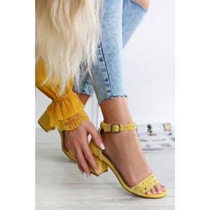 Žluté kožené sandály 66629