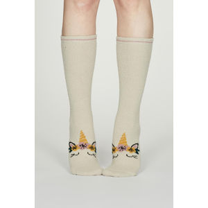 Béžové vzorované ponožky Rebecca Fuzzy Socks