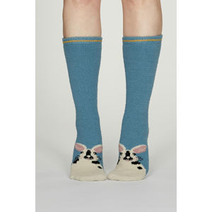 Modré vzorované ponožky Rebecca Fuzzy Socks