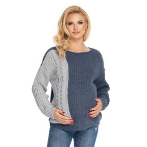 Šedo-modrý těhotenský pulovr 70039
