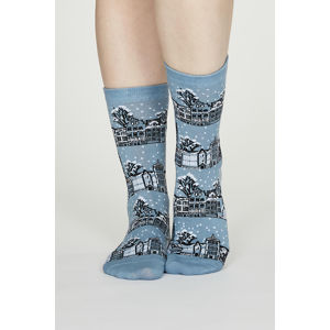 Modré vzorované ponožky Godelena Christmas Town