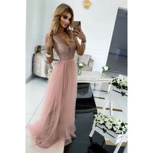 Růžové dlouhé šaty Gold