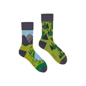 Šedo-zelené ponožky Spox Sox Over the hills