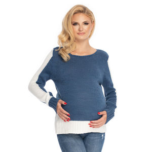 Modrý těhotenský pulovr 70038