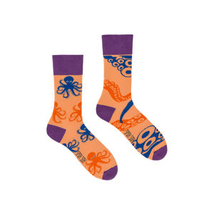 Oranžově-fialové ponožky Spox Sox Octopus