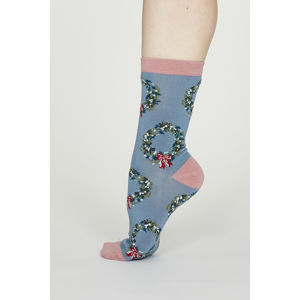 Modré vzorované ponožky Adella Bamboo Christmas Reef